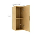 thumbnail image 5 of 12" Wall-Mounted Floating Striped Bathroom Vanity Side Cabinet with a Door and a Shelf, (Suitable for BRON Bathroom Vanity), Corolla Oak Woodgrain Color, 5 of 5