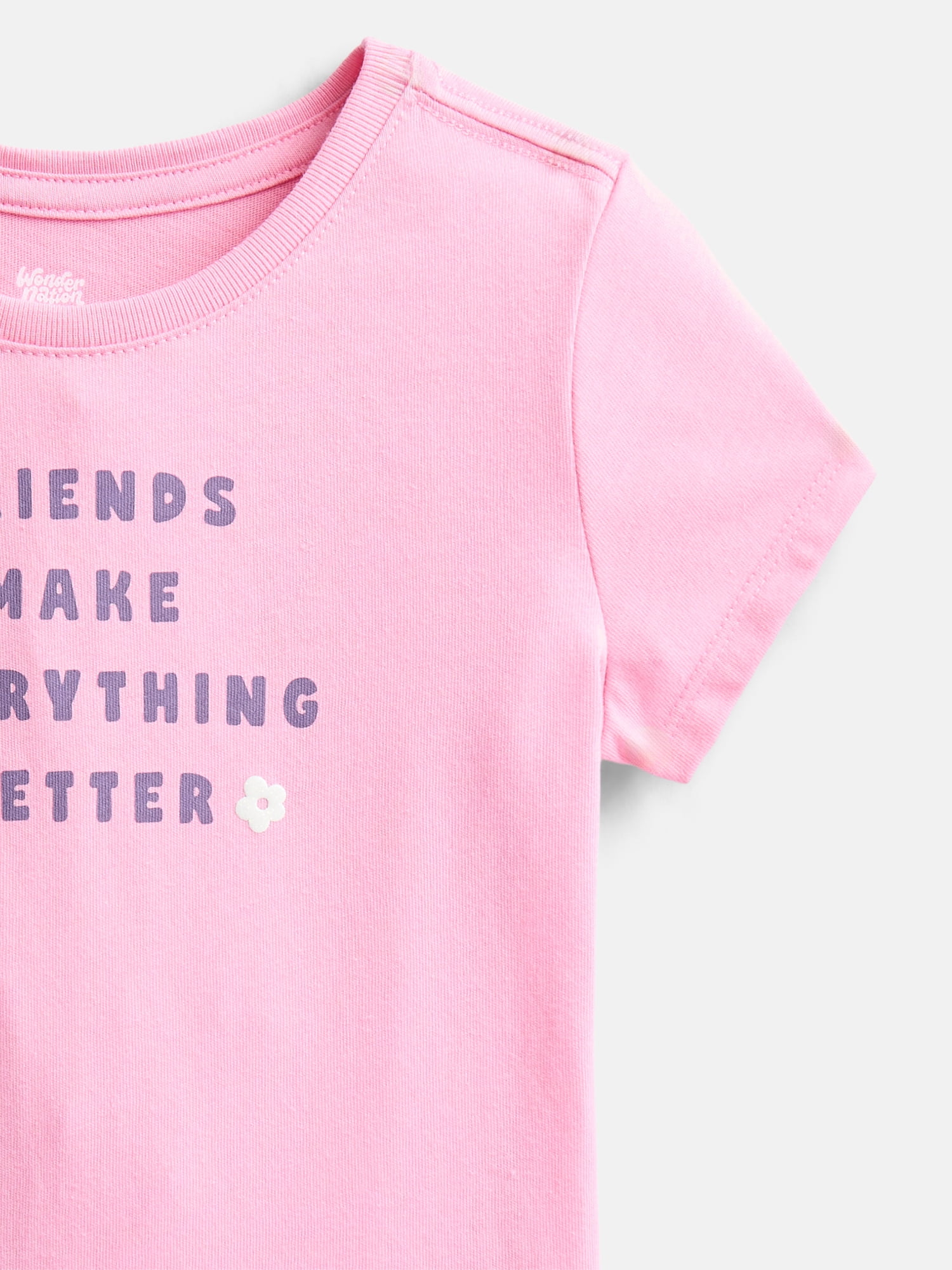Wonder Nation Toddler Girls' Graphic Tee with Short Sleeves, Sizes 18M-5T