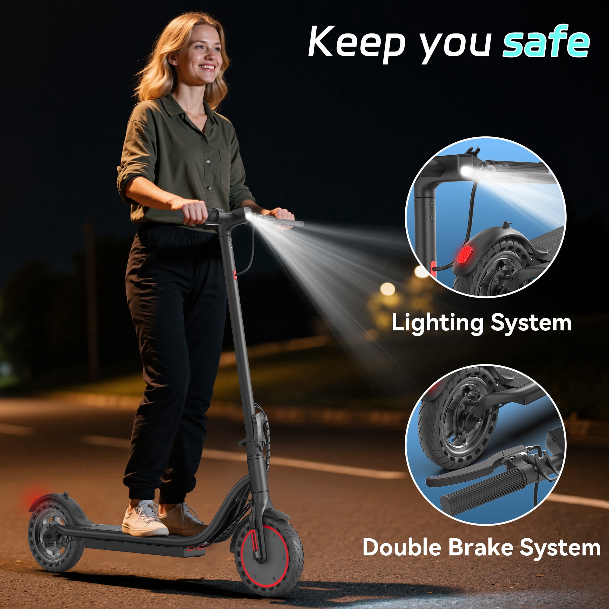 PRINTE N85 8.5 inch Electric Scooter with LCD Display Waterproof APP 19MPH for Adult and Teen UL2272