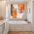 thumbnail image 3 of Burnt Orange Grey Kitchen Curtains 84 Inch Length, Modern Oil Painted Abstract Art Grommet Top Bedroom Living Room Curtains, Light Filtering Cafe Curtain Drapes 2 Panels Set 104''x84'', 3 of 9