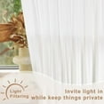thumbnail image 3 of Alishomtll White Ruffle Valance Curtains Rod Pocket Window Drapes Light Filtering 52"W×18"L, 3 of 6