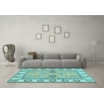 thumbnail image 3 of Ahgly Company Indoor Round Abstract Light Blue Modern Area Rugs, 5' Round, 3 of 4
