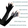 thumbnail image 4 of UV Protection Gloved Arm Sleeves for Men & Women Cycling Ice Arm Sleeve Fingerless Sun Compression Long Arm Cover, 4 of 10