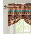 thumbnail image 2 of Bohemian Art Geometric Graphics Window Valance Curtain Kitchen Cafe Short Curtains Living Room Tie-Up Valance Curtain, 2 of 6