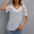thumbnail image 2 of LEEYNEER Women‘s Summer Tops Color Block Tunics Casual Long/Short Sleeve T Shirt Camo Striped Blouse Tops Black S, 2 of 6