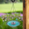 thumbnail image 4 of 2026 New Solar Cascade Hanging Bird Bath Fountain, Outdoor Hanging Bird Bath, Large Humming Birds Baths Fountains, with Solars Pump & Glass Bowl, for Outdoor, Gardens (Gray-Upgraded), 4 of 6