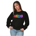 thumbnail image 5 of XOMG POP Rainbow Neon Glow Sign Logo Women Crewneck Sweatshirt Brisco Brands S, 5 of 6