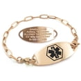 thumbnail image 1 of MedicEngraved Rose Gold Stainless Steel Custom Medical Alert Bracelet - 4mm Paperclip Link, 1 of 7