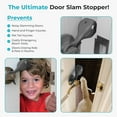 SAFESLAM Door Slam Stopper, Stays On Door Even When Closed, Protect Child Hands, Dog and Cat