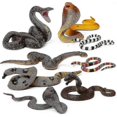 thumbnail image 1 of 8pcs Fake Snakes Toy Figurines Realistic Fake Snake Prank Rubber Snake Props Scary Snake Toy Scare Birds, Cobra Snake, Boa Constrictor, Coral Snake, R, 1 of 5