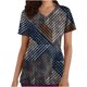 thumbnail image 1 of Fiudx Ofertas Flash Del Día Top de Chaqueta de Trabajo Protectora con Bolsillo de Manga Corta y Estampado de Purpurina de Bloque de Color Retro con Cuello En V para Mujer, 1 of 4
