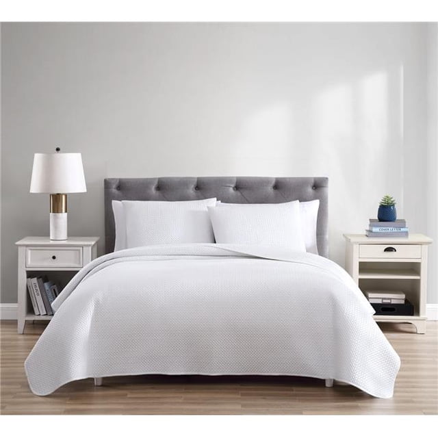 G3 Home 90019 Aspen Quilt Set, White - King Size - 3 Piece
