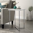 thumbnail image 2 of Manor Park Modern Wood and Metal End Table, White Marble/Chrome, 2 of 9