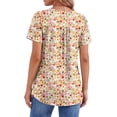 thumbnail image 5 of Fantaslook Blouses for Women Pleated Short Sleeve Tunic Tops Dressy Casual Summer Shirts, 5 of 9