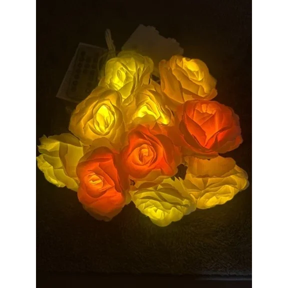 PURELY- Led Rose Flower Xmas String Lights Fairy Wedding Party Garden Decoration Lamp