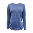 thumbnail image 3 of ZJXFGS Long Sleeve Undershirts for Women Basic Tees for Women Long Sleeve Womens Sweaters Long Sleeve Shirts Fall Fashion 2025 Trendy Tops Womens Long Sleeve T Shirts Blue S, 3 of 3