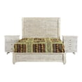 thumbnail image 2 of Gridley Mango Solid Wood Hand-Carved King Sized Bed in White Wash, 2 of 3