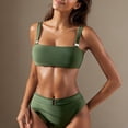 thumbnail image 2 of UTSJKR Womens High Waisted Bikini Sets Tummy Control Swimsuits Two Piece Sexy Bathing Suit Casual Loose Swimsuit Trendy Green M, 2 of 8