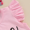 thumbnail image 5 of Girls Fly Sleeve Letter Romper Bodysuit Watermelon Prints Shorts Outfits, 5 of 6