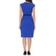 thumbnail image 3 of Vestido elegante de mujer Inspire Chic con mangas cortas y cinturón, vestido de trabajo tipo sheath en azul real, talla L, 3 of 6