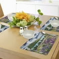 thumbnail image 4 of Ambesonne Nature Place Mats Set of 4, Lake Floral Petals, Standard Size, Purple Fern Green, 4 of 6