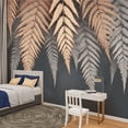 thumbnail image 2 of Peel and Stick Wallpaper Canvas Vintage Botanical Leaf Dark Plant Ferns Leaves Delicate Lines Organic Modern Art Wall Mural Decor Self Adhesive and Removable 100in x 144in, 2 of 8