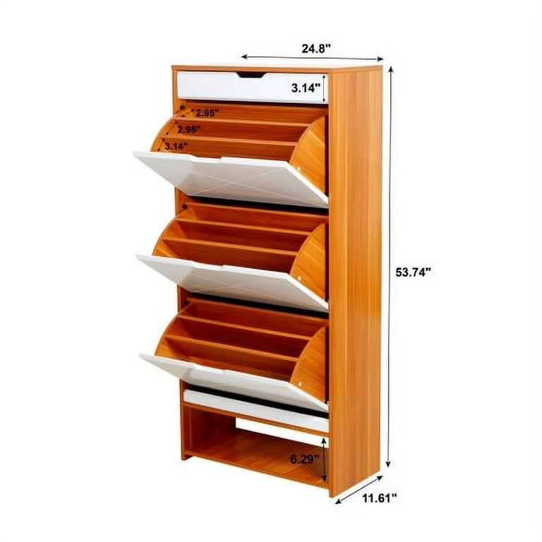 Modern Shoe Cabinet with 3 Flip Drawers for Entryway,Wood Shoe Rack Storage  Organizer - Yahoo Shopping