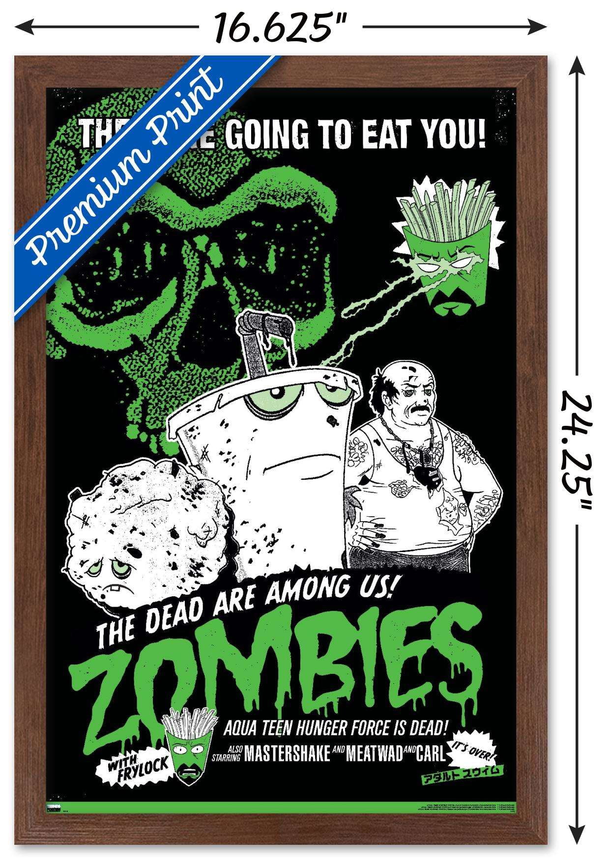 Aqua Teen Hunger Force - Zombies Wall Poster, 14.725" x 22.375", Framed