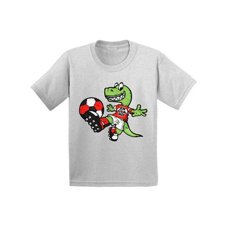 

Awkward Styles England Soccer Toddler Shirt English Kids Dinosaur Football Shirt