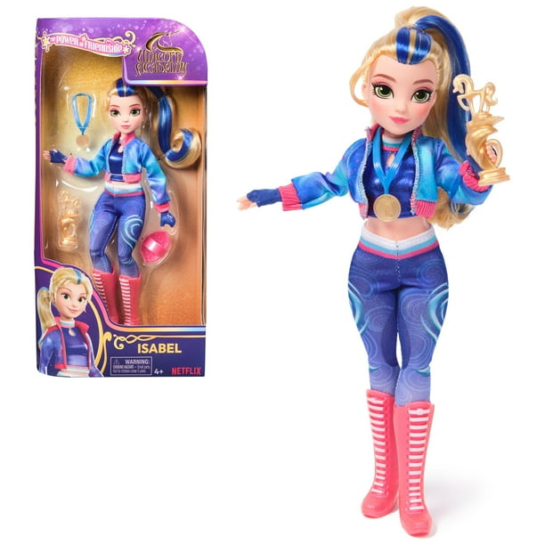 Muñeca Unicorn Academy Isabel El poder de la amistad con accesorios
