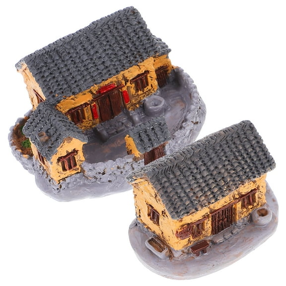 HOMEMAXS 2 Pcs Wood Houses for Crafts Tiny Bracket Outdoor Decorations Homes