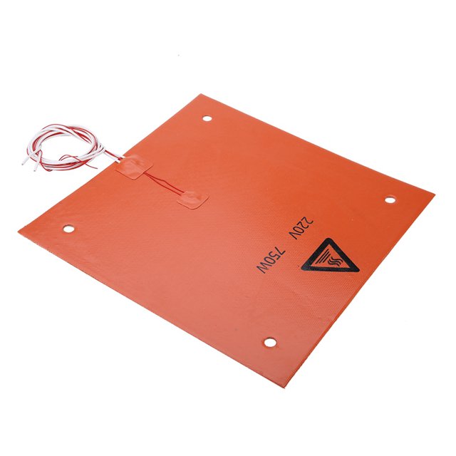 Accesorios para impresora 3D Almohadilla térmica de silicona para cama caliente 220 V 750 W Perforadora de 310 x 310 mm