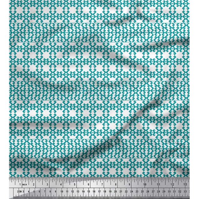 Soimoi Rayon Crepe Fabric Traditional Kilim Print Fabric by The Yard 46 Inch Wide