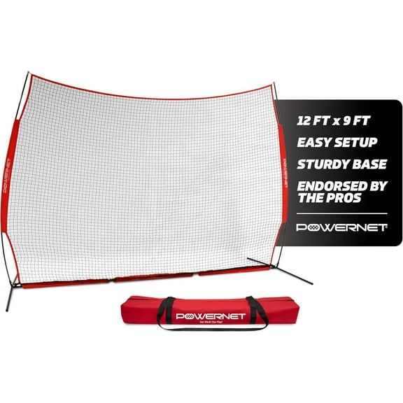 PowerNet Portable Sports Rebounder -Basketball, Volleyball, Soccer, Baseball, Softball and Lacrosse, Backyard & Garage Backstop, Indoor Outdoor Safety Net for Protection