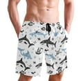 thumbnail image 6 of joogoo Men's Swim Trunks Cartoon Shark Fish Beach Shorts with Pockets S, 6 of 6