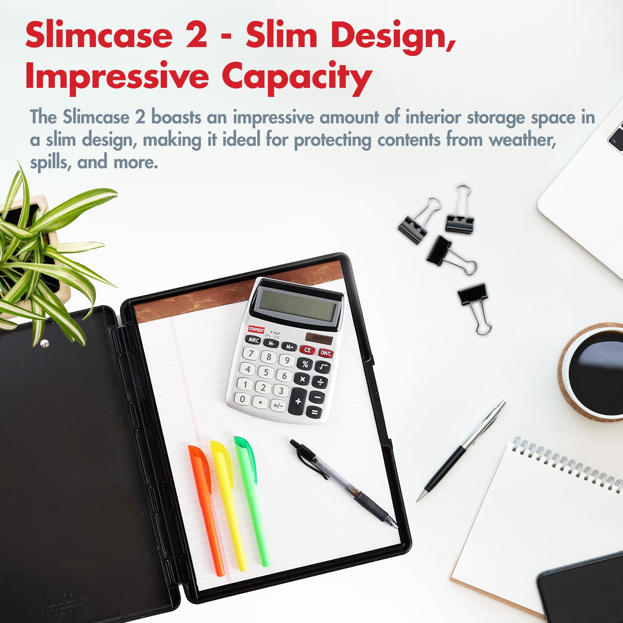 Slimcase 2 Plastic Clipboard With Storage And Side Opening  Black Office Supplies Clipboards To Organize Carry Store A4 Holder Style Functionality