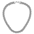 thumbnail image 3 of Auriga Fine Jewelry 925 Sterling Silver Rhodium-plated Rope Link Fancy Necklace for Women 18.5", 3 of 6