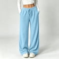 thumbnail image 2 of LUVDA Soft Ribbed Knit Relaxed Fit Pants for Women Fall Winter Gentle Casual Comfort, 2 of 8