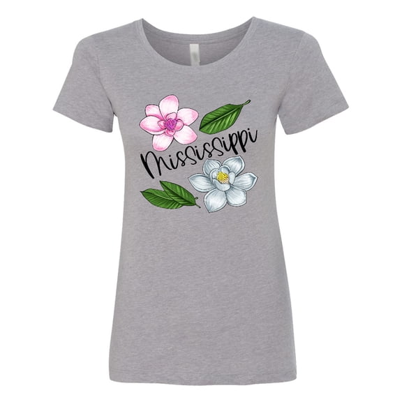 Inktastic Mississippi Magnolia Flowers and Leaves Women's T-Shirt