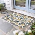 thumbnail image 2 of Vintage Blue Yellow Doormat Outdoor Entrance 20"x31.5", Spring Enchanted Garden Florals Absorb Moisture Dirt Door Mats, Non-Slip Rubber Backing Floor Mats Indoor, Low-Profile Front Door Rugs, 2 of 9