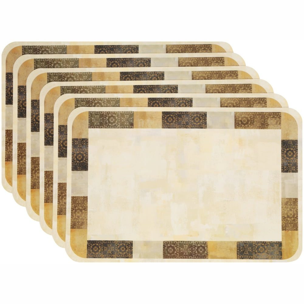 Corelle CounterArt 11" x 17" Espresso Leaf Reversible Placemat, 12