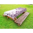 thumbnail image 1 of Mauve Outdoor Tablecloth, Classic Twiggy French Styled Lilium Floral Branch Lovely Swirls Design Artwork Print, Decorative Washable Fabric Picnic Tablecloth, 58 X 104 Inches, Violet, by Ambesonne, 1 of 2