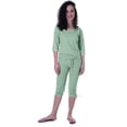 thumbnail image 1 of Moomaya Ensemble de Nuit Simple pour Femmes avec Capri en Coton 2 Pcs Chemises de Nuit, 1 of 5
