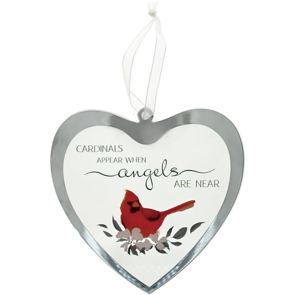 Cardinals Appear - 4.75" Mirrored Glass Ornament