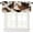 Impression Animale-35, variante sur Cantonnière à Imprimé Peau de Vache Brune, Mignonne, Thème Ferme, Animaux, Fourrure de Vache Abstraite, Rustique, Blanche, Cantonnière à Passe-Tringle, Habillages de Fenêtre, Courts Rideaux pour Cuisine Salle de Bain 54x18 Pouces