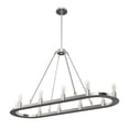 thumbnail image 6 of Hunter - Saddlewood 10-light Brushed Nickel, Extra Large Chandelier, Dimmable, Casual Style, Linear Shaped, for Bedrooms, Dining, Living Rooms - 19028, 6 of 9