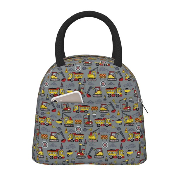 Balery Modern Excavator Bolsa de Almuerzo para Mujeres, Caja de Almuerzo, Bolsa de Almuerzo Pequeña Impermeable, Tote de Almuerzo Reutilizable con Gran Capacidad