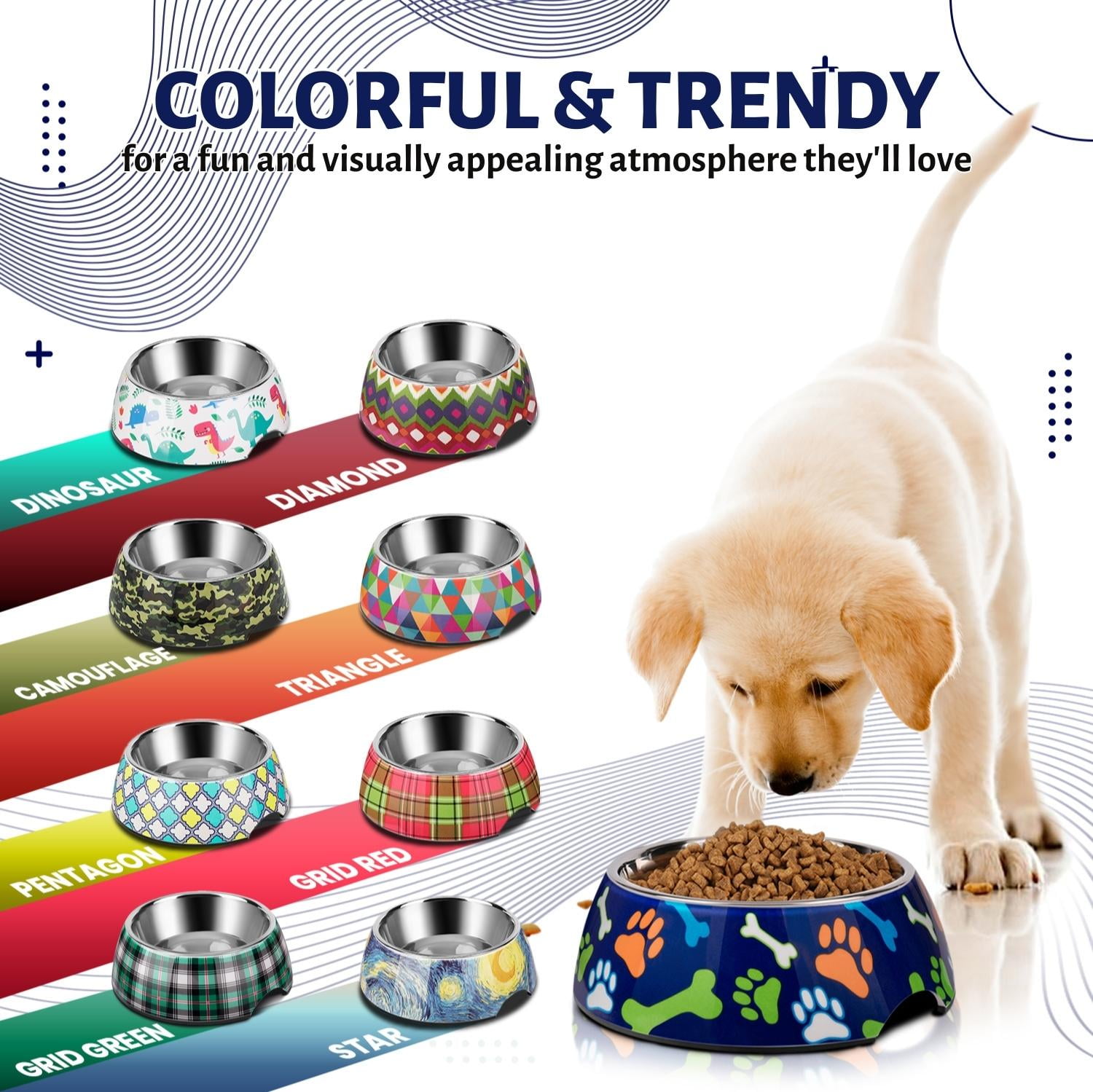 Stainless Steel Non-Slip Rubber Bottom Puppy Dog Bowl Easy to Clean Multi-Dog  Feeding Bowl in Sliver H-D0102HI2MMW - The Home Depot