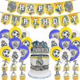 thumbnail image 1 of Real Madrid themed birthday party decorations fan boy football team birthday flag cake card balloon arrangement, 1 of 1