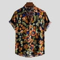thumbnail image 6 of POTETI Beach Mens Shirts Cotton Linen Hawaii Short Sleeve Button Down Shirts, 6 of 9